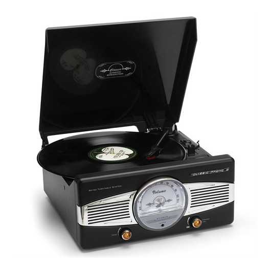 Classic Phono TT-27 BK Dahili Hoparlörlü Retro Pikap Plak Çalar Classic Phono TT-27 BK Dahili Hoparlörlü Retro Pikap Plak Çalar