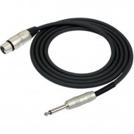 Kirlin MP-482PR-3M-BK 24AWG XLR F-1/4 Mono Plug Mikrofon Kablosu