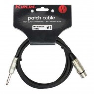 Kirlin MP-482PR-3M-BK 24AWG XLR F-1/4 Mono Plug Mikrofon Kablosu