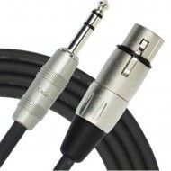 Kirlin MP-484PR-3M-BK 24AWG XLR F-1/4 TRS Stereo Plug Mikrofon Kablosu