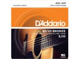 Daddario EJ10 Akustik Gitar Teli Takım Set