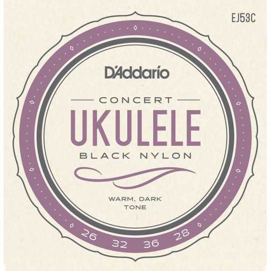 Daddario EJ53C Ukulele Takım Tel Concert Black Nylon