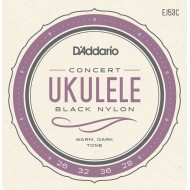 Daddario EJ53C Ukulele Takım Tel Concert Black Nylon