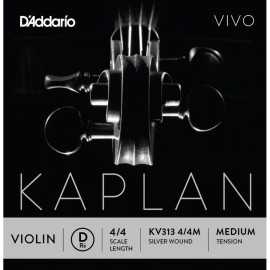 D'Addario KV310 4/4M Kaplan Vivo Series Violin String Set KV313 - D (Re) Medium Tek Tel - Keman Teli
