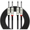 kirlin cable ap-405pr-06/bk - 6 feet - dual 1/4-inch to dual 1/4-inch patch cable 3 metre boyunda