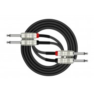 Kirlin cable AP-405pr-bk - dual 1/4-inch to dual 1/4-inch patch cable 1 metre