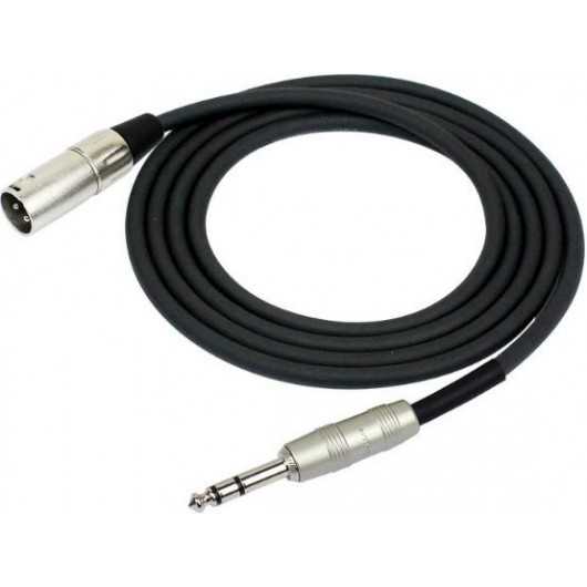 Kirlin MP-483PR-1M-BK 1 Metre XLR-TRS Stereo Kablo