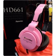 Superlux HD 661 Beyaz Referans Studio Kulaklığı pembe