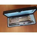 Cremonia DH1248 Pompalı Chromatic Harmonica (swan) 12 Delikli